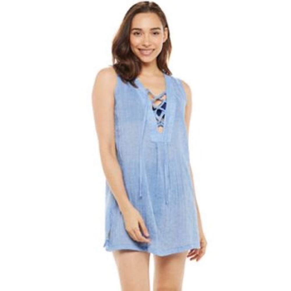 NWT Portocruz coverup swim beach denim Sz S